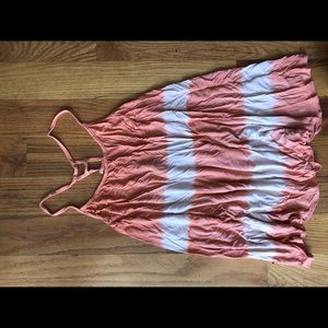 Striped orange and white tank top